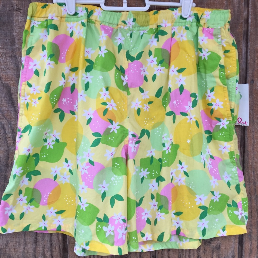 SOLD Lilly Pulitzer Vintage Swim Trunks Lemonade - Picture 1 of 7